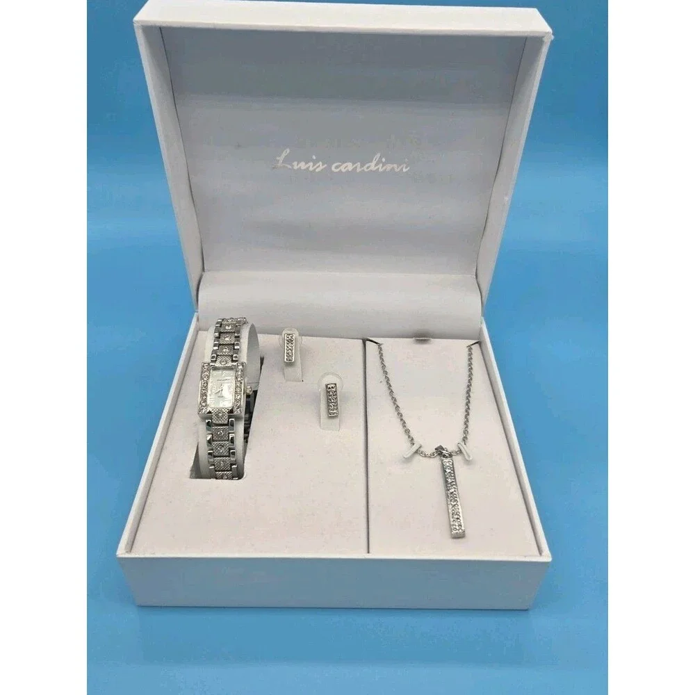 Luis Cardini Fashion Watch Set with Necklace and Earrings